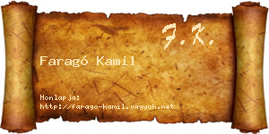 Faragó Kamil névjegykártya